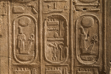 Heiroglyphs and architecture of the Ancient Egyptian era