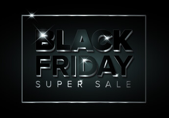 Silver Black Friday Sale Banner Layout