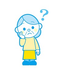 高齢 女性 疑問 シンプルカラー