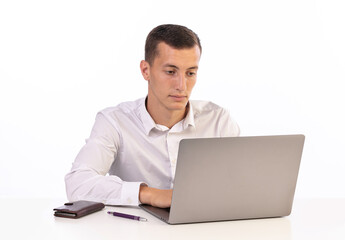young man working with a computer