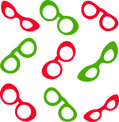 Funny glasses pattern, vector illustration