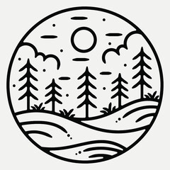 monolline vintage outdoor badge design