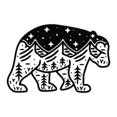 monoline vintage outdoor badge design