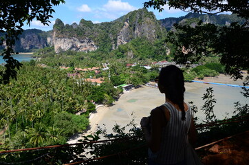 People outdoor exploring the natural surroundings in Railay, Krabi, Thailand