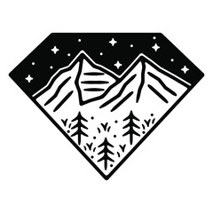 monoline vintage outdoor badge design