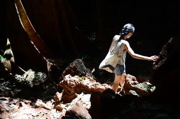 People outdoor exploring the natural surroundings in Railay, Krabi, Thailand