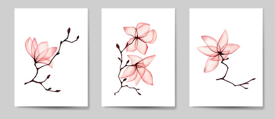 Card with flowers, magnolia perfect quality and graphic of elements let you create wedding...