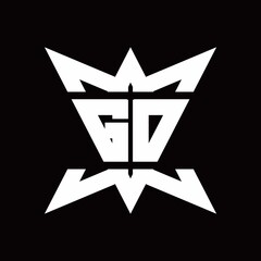 GD Logo monogram with crown up down side design template