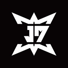 JM Logo monogram with crown up down side design template