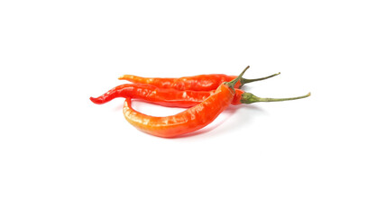 Dried Orange  Chillies Isolated on White Background