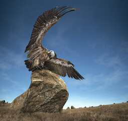 Vulture on a stone
