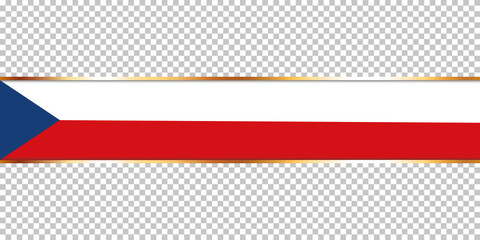 gold ribbon banner with flag of Poland on transparent background