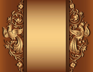 Vector nature and birds vintage border.