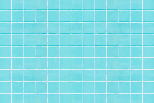 Abstract image of Blue ceramic tile mosaic texture background.