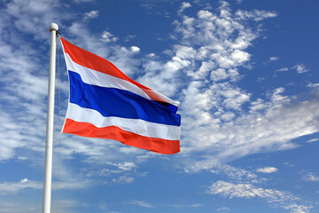 flag of thailand on the blue sky