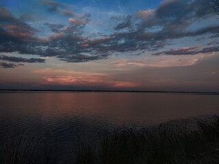 sunset over the river