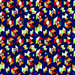 cartoon illustration with diamond. seamless vector pattern i with bright decorative illustrations of precious stones, with colored faces.