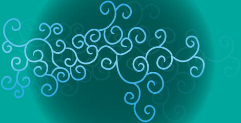 illustration of an abstract blue background with florid design.
