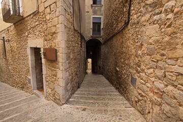 Fototapeta na wymiar Architecture in old town of Girona,Catalonia,Spain,Europe 