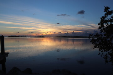 sunset over the water