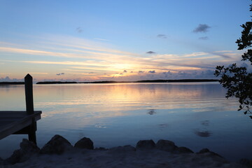 sunset over the water