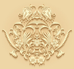 Floral hand drawn vector vintage illustration.