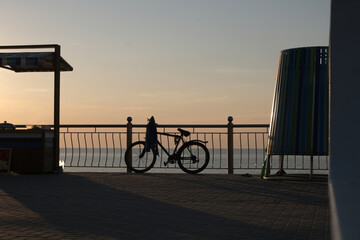 
bike on the background of the sea