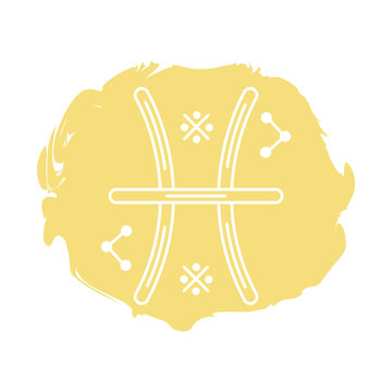 pisces zodiac sign symbol block style icon