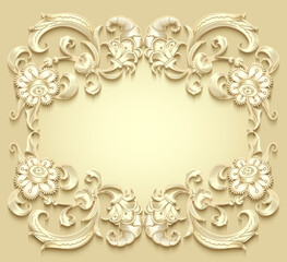 Floral vector vintage border