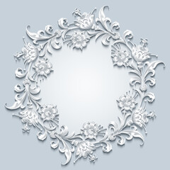 Floral vector vintage border