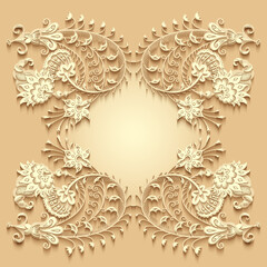 Floral vector vintage border