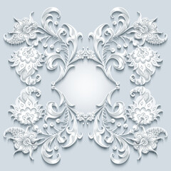 Floral vector vintage border