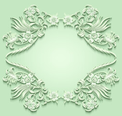 Floral vector vintage border.