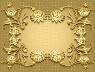 Floral hand drawn vector border.
