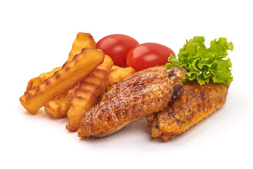 Buffalo chicken wings, isolated on white background