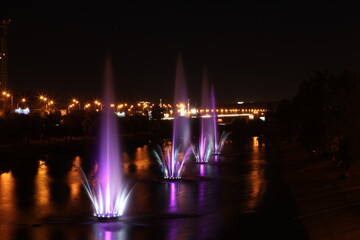Naklejka na ściany i meble fountain in the night city Kiev