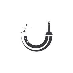 Broom cleaning  icon vector design