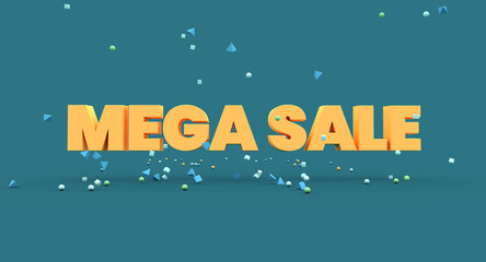 Mega Sale - Bonus / big discounts - Business promotion advertisement. High quality 3D illustration