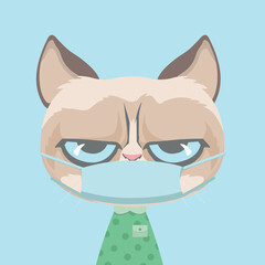 Face mask cartoon animal illustration.