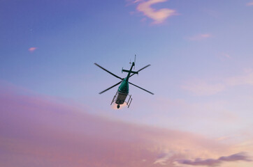 Fototapeta na wymiar helicóptero volando