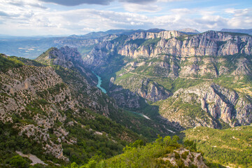 Fototapeta na wymiar Verdon Gorge (Gorges du Verdon), a river canyon in southeastern France.