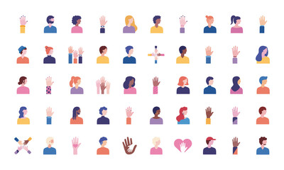 bundle of diversity people set icons
