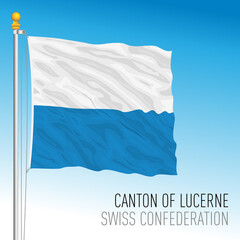 Canton of Lucerne, official flag, Switzerland, european country, vector illustration