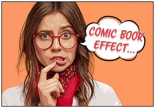 Comic Book Photo Effect Mockup