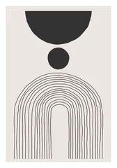 Door stickers Minimalist art Trendy abstract creative minimalist artistic hand sketched line art composition
