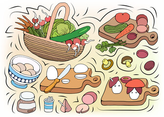 Home Cooking vector illustration