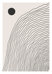 Trendy abstracte creatieve minimalistische artistieke handgetekende lijntekeningen compositie