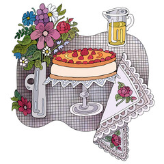 Home Cooking Still life vector illustration