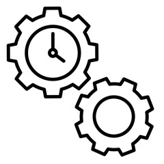 Time Management Icon in Line Style
