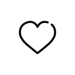 Simple heart line icon on the background.